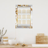 Weiß- und Goldmarmor - Seating Chart (9) Poster (Küche)