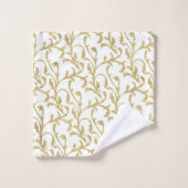 Weiß- und Goldmuster Badhandtuch Set (Waschlappen)