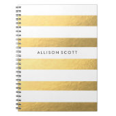 Weiß und Goldpersonalisiertes Notizbuch Notizblock (Vorderseite)