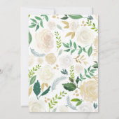 Weiß und GoldRosenblumenbrautPolterabend Einladung (Rückseite)