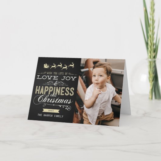 WEISS UND GOLDtafel-WEIHNACHTEN GEFALTETE KARTE (Vorderseite)