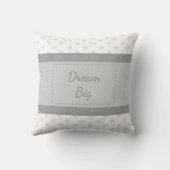 Weiß und grau Baby mit Sternen und Namen Kissen (Rückseite)