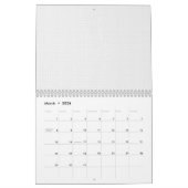 Weiß und grau geometrisches Muster mit Verriegelun Kalender (Mär 2026)