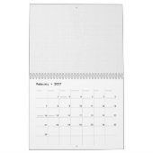 Weiß und grau geometrisches Muster mit Verriegelun Kalender (Feb 2027)