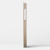 Weiß und grau gestreifte Spinnstoffe Case-Mate iPhone Hülle (Rückseite / Links)