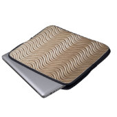 Weiß und grau gestreifte Spinnstoffe Laptopschutzhülle (Vorne Knopf)