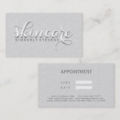 Weiß und Grau-Glitzer Visitenkarte (Vorne/Hinten)