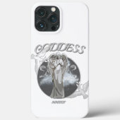 Weiß und Grau Moderne Goddess iPhone 13 Pro Hüllen (Rückseite)