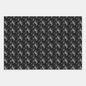 Weiß und Grau rauchen auf schwarz Geschenkpapier Set (Vorderseite 2)