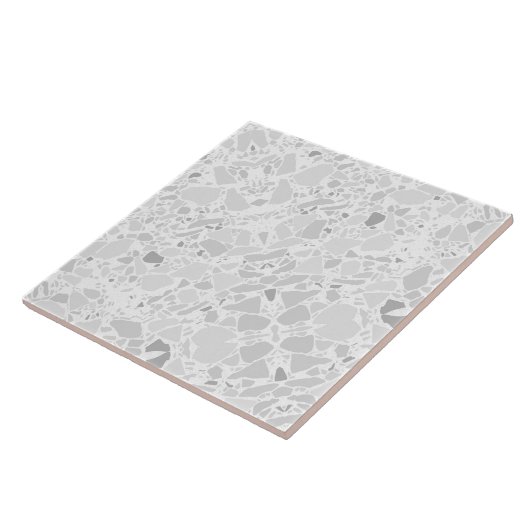 Weiß und Grau Terrazzo Modernes, einfaches Tile Fliese (Seite)