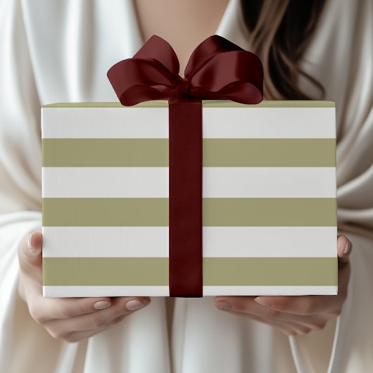 Weiß und grün, breiter Streifen Geschenkpapier