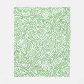 Weiß und grün-florales Paisley-Muster Fleecedecke (Vorderseite)