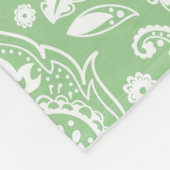 Weiß und grün-florales Paisley-Muster Fleecedecke (Ecke)