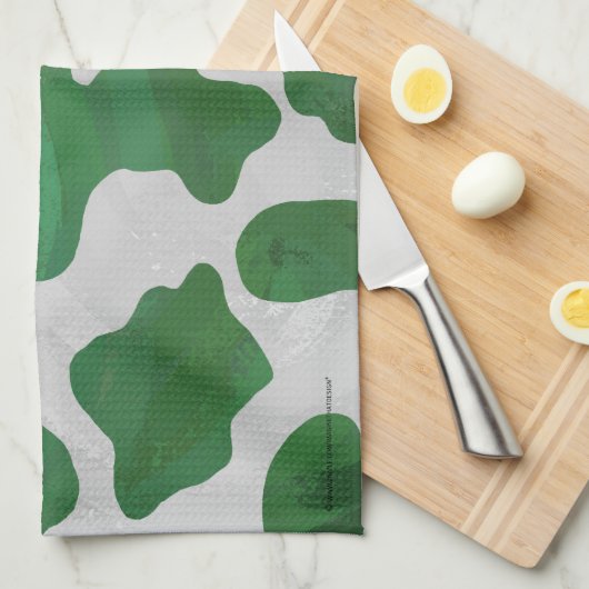 Weiß und grün geschirrtuch (Viertel Falte)