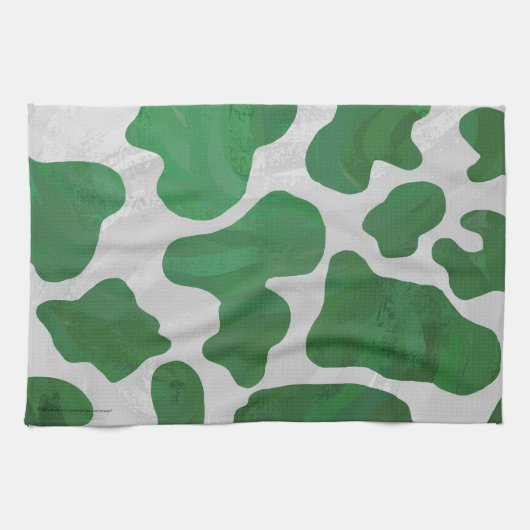 Weiß und grün geschirrtuch (Horizontal)