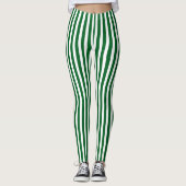 Weiß und grün gestreift leggings (Vorderseite)