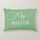 Weiß und grün klassisch elegant Akzent Kissen (Vorderseite)