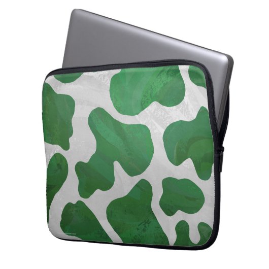 Weiß und grün laptopschutzhülle (Vorderseite Links)