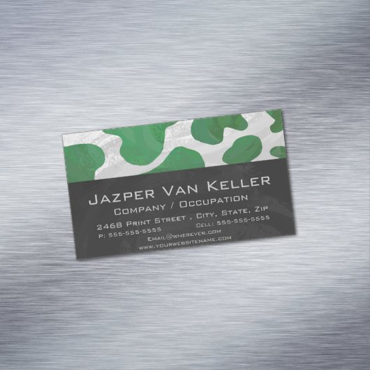 Weiß und grün magnetische visitenkarte (Beispiel)
