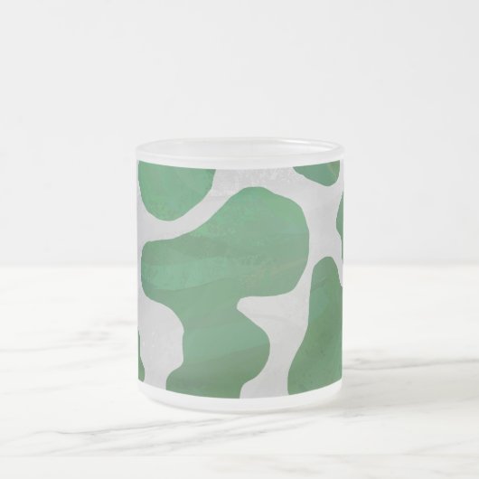 Weiß und grün mattglastasse (Mittel)