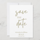 Weiß und grün modern Save the Date (Rückseite)