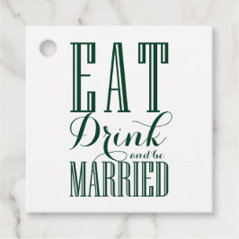 Weiß und grün trinken und Verheiratet Hochzeit sei Geschenkanhänger