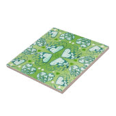 Weiß und grün-weißes Muster romantischer Herzrhyth Fliese (Seite)