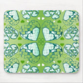 Weiß und grün-weißes Muster romantischer Herzrhyth Mousepad (Vorne)