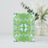 Weiß und grün-weißes Muster romantischer Herzrhyth Postkarte (Stehend Vorderseite)