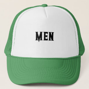 Weiß und grüne Farbe MEN Text oder Name oder Wort Truckerkappe