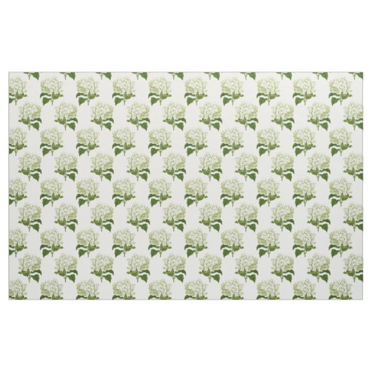 Weiß und grüne Hydrangea-Blume Stoff (Fat Quarter (45,7 x 55,9 cm))