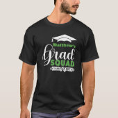 Weiß und Grüner Text Männerscheibe Schwarzer Absch T-Shirt (Vorderseite)