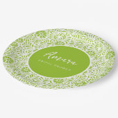 WEISS UND GRÜNES TALAVERA BRAUTPARTY PAPPTELLER (Schrägansicht)