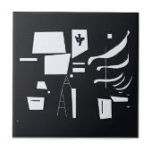 Weiß und hart - Kandinsky Fliese (Vorderseite)