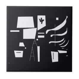 Weiß und hart - Kandinsky Fliese