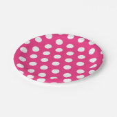Weiß und heiß rosa Mittelgroße Polka Dot Chic Pappteller (Schrägansicht)