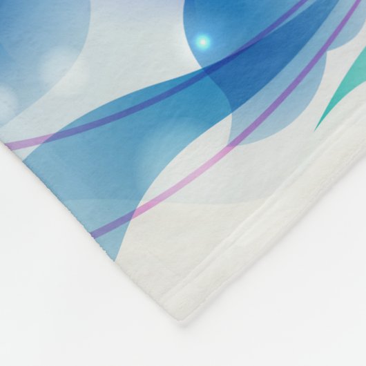 Weiß und hellblau, Abstrakt Fleecedecke (Ecke)
