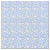 Weiß und hellblauer Blumen Stoff (Nahaufnahme)