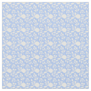 Weiß und hellblauer Blumen Stoff