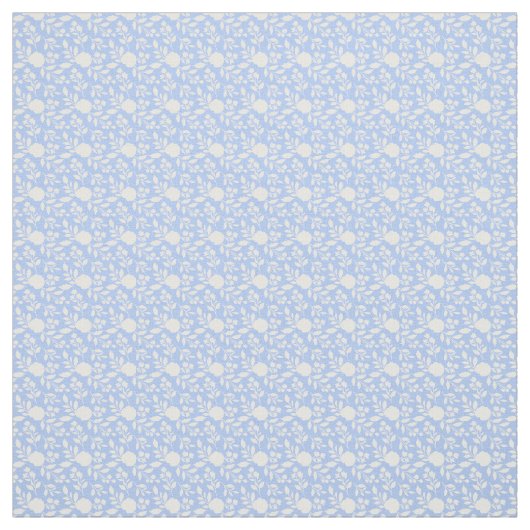 Weiß und hellblauer Blumen Stoff (Muster)