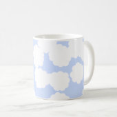 Weiß-und Himmel-Blau-Wolken-Muster Kaffeetasse (VorderseiteRechts)
