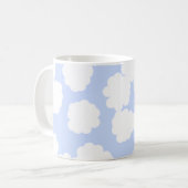 Weiß-und Himmel-Blau-Wolken-Muster Kaffeetasse (Vorderseite Links)