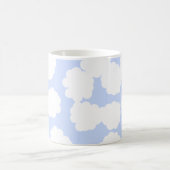 Weiß-und Himmel-Blau-Wolken-Muster Kaffeetasse (Mittel)