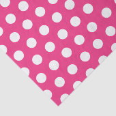 Weiß und Hot Pink große mittelgroße Polka Dot Part Seidenpapier (Ausschnitt)
