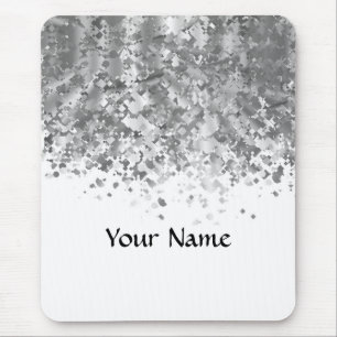Weiß und Imitat-Glitter personalisiert Mousepad
