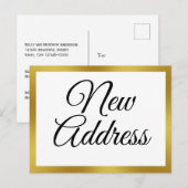 Weiß und Imitat-Goldbewegliche Mitteilung Ankündigungspostkarte (Vorne/Hinten)