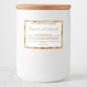 Weiß und Imitat, goldfarbene, wasserdichte Seifenv Lebensmitteletikett (Vorderseite)