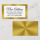 Weiß und Imitate Gold Neue Adresse einfügen Begleitkarte (Vorne/Hinten)