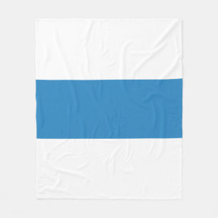Weiß- und königliches pastellblaues Balken-Design Fleecedecke