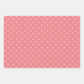 Weiß und Korallen Polka Dot Pastel Mix Geschenkpapier Set (Vorderseite 3)